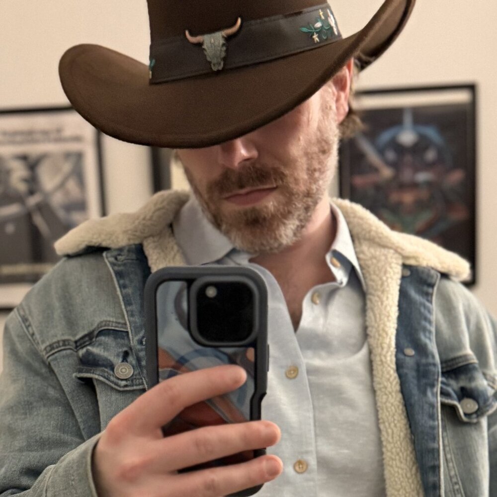 Men's brown cowboy hat